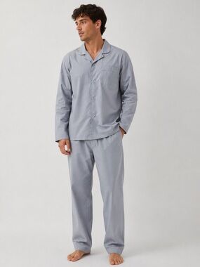SIMPLY BE. CAPSULE MEN LONG SLEEVE PAJAMA SET GREY SIZE 1X & 2X (NEW WITH TAGS)